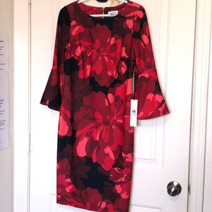 Calvin Klien Size 6 NWT Red bell shape dress